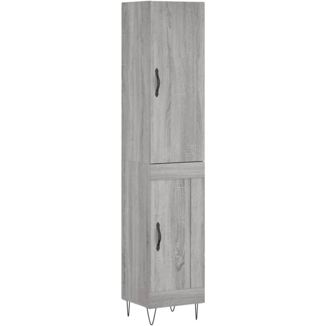 Sideboard allure contemporaine gris en bois, structure metallique