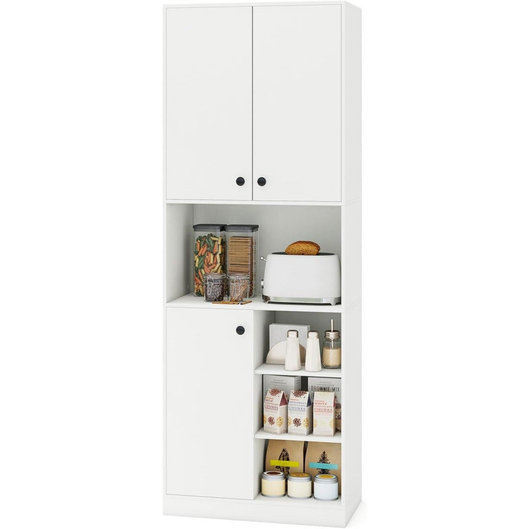 Buffet gain de place gris clair 4 etageres