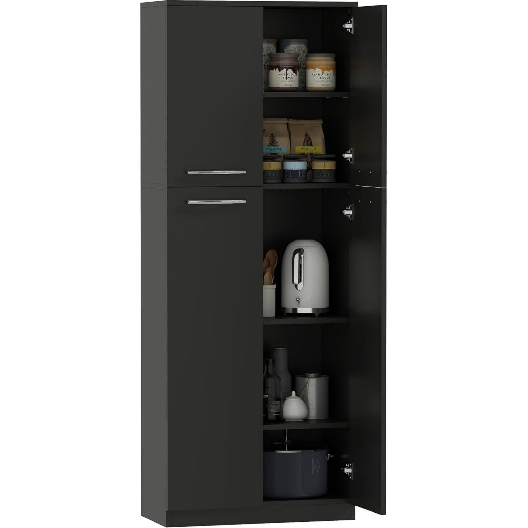 Buffet en MDF noir, contemporain, rangement pratique