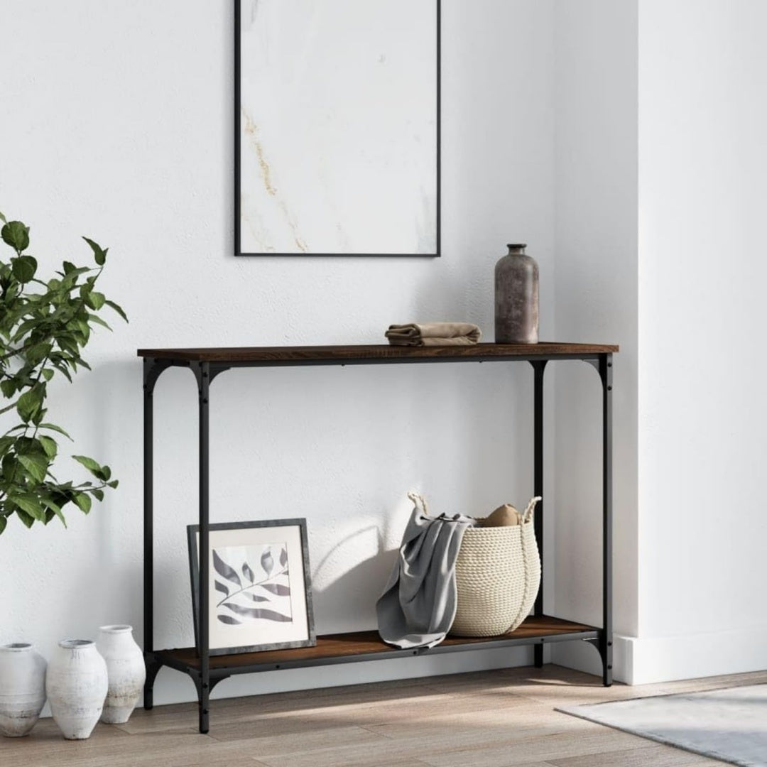 Console gris clair compact securite renforcee 101 x 30.5 x 75 cm