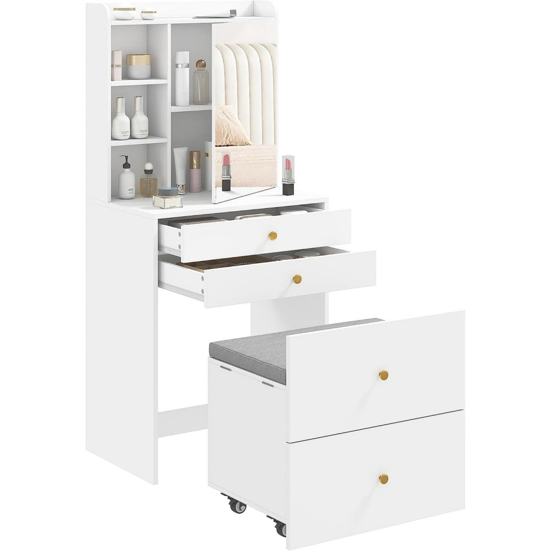 Coiffeuse moderne en acier et tissu pratique