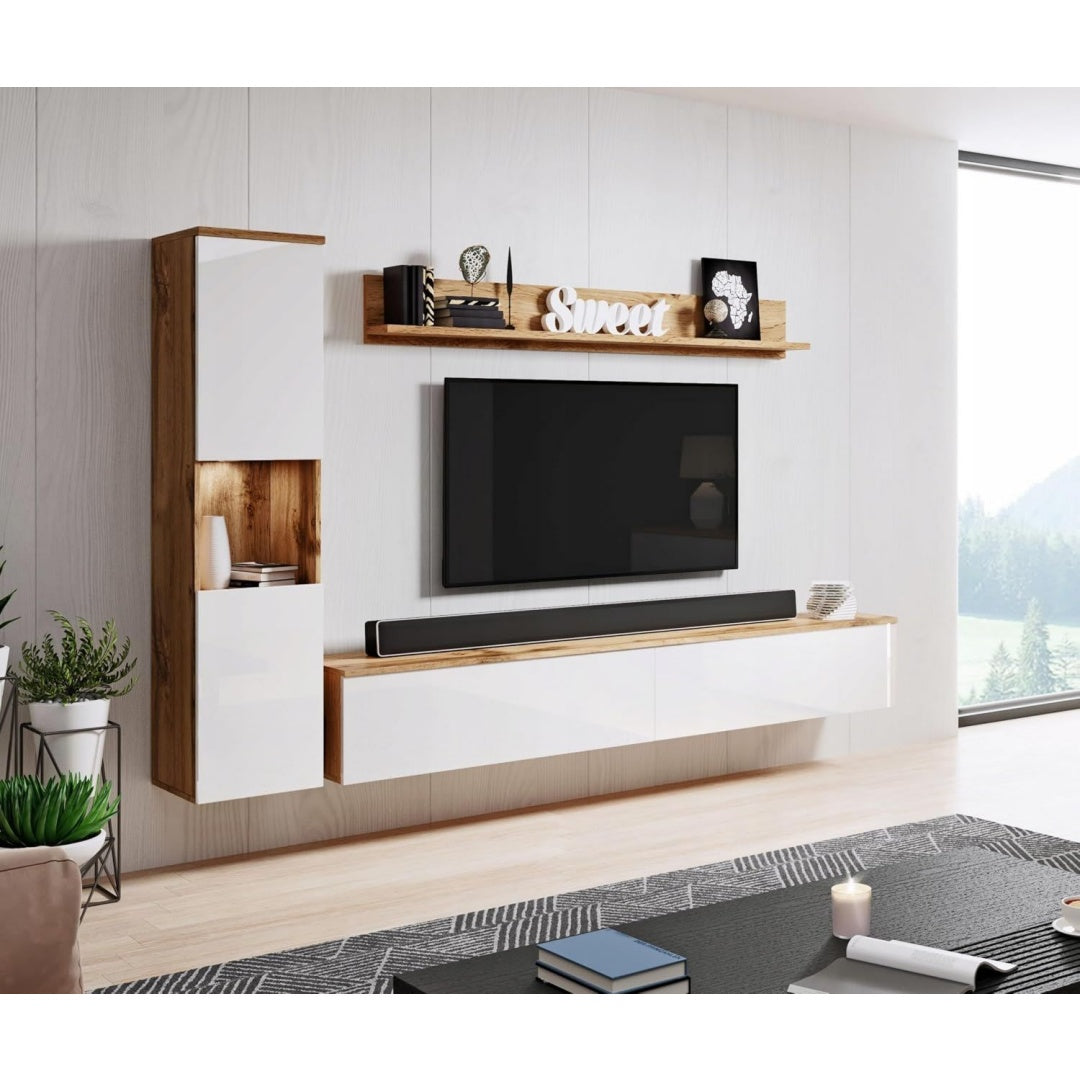 Chaleureux ensemble de meubles gris clair 30.2 x 130 x 33 cm