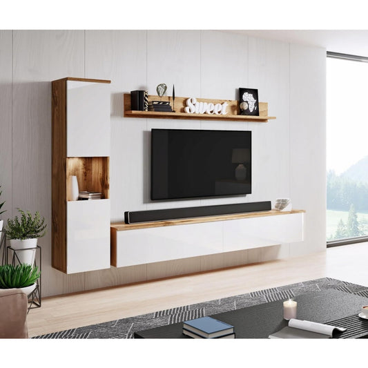 Chaleureux ensemble de meubles gris clair 30.2 x 130 x 33 cm