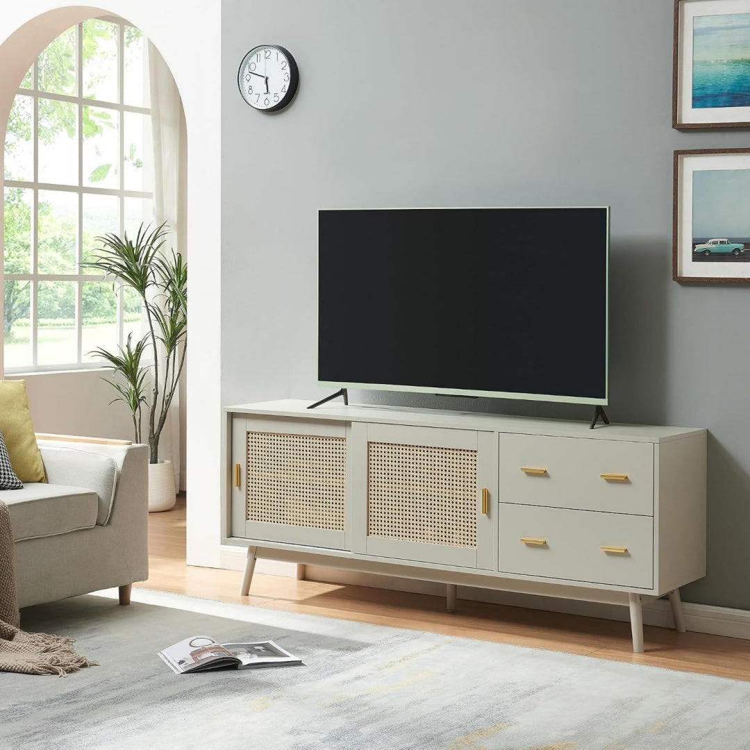 Meuble TV gris style scandinave