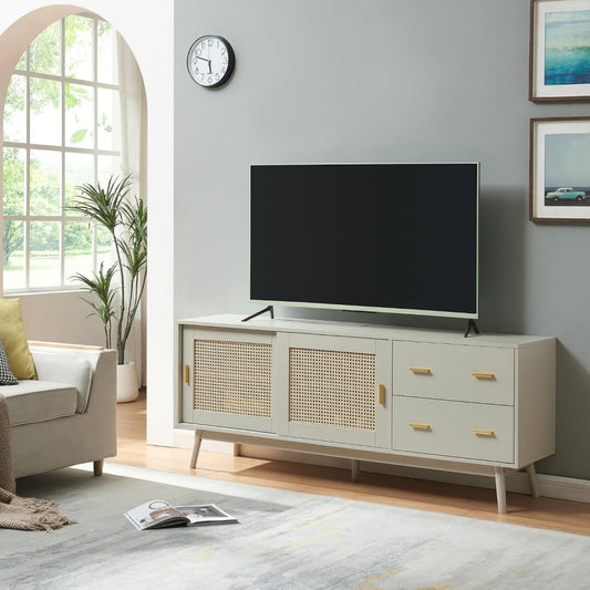 Meuble TV gris style scandinave