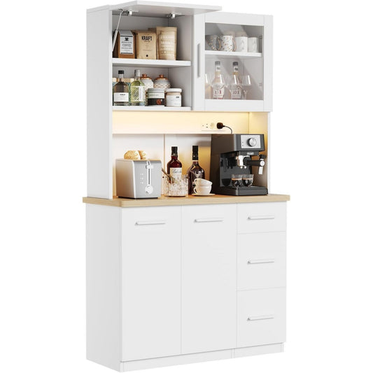 Buffet gris clair moderne 100 x 40 x 182 cm