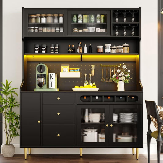 Buffet haut avec 4 tiroirs gris 145 x 39 x 171 cm