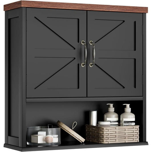 Armoire a pharmacie esprit rustique gris fonce