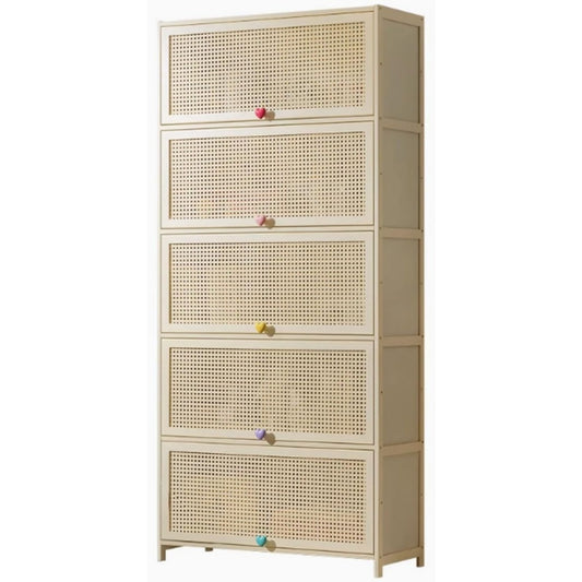 Meuble de rangement chaleureux epure structure metallique beige