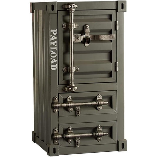 Meuble de rangement au design style industriel creme structure metallique