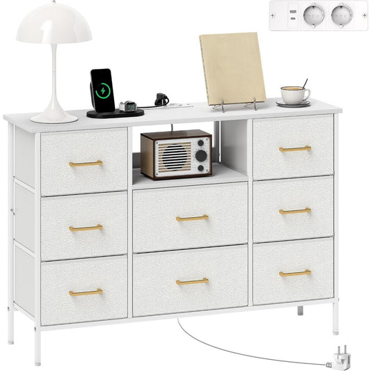 Chiffonnier gris clair pour dressing 8 tiroirs