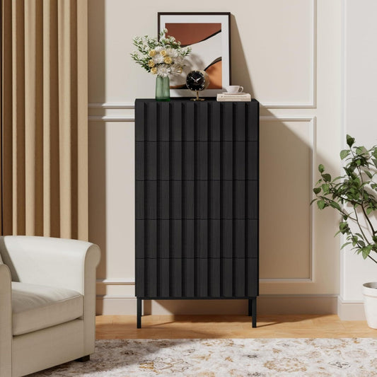 Commode rangement Grise 5 tiroirs moderne
