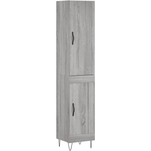 Sideboard allure contemporaine gris en bois, structure metallique