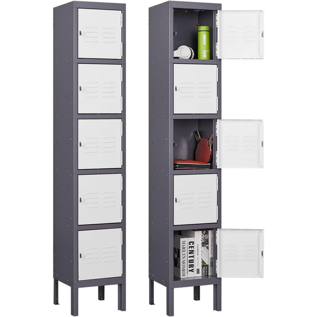 Meuble gris clair chaleureux industriel 30.5 x 30.5 x 167.6 cm