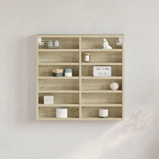 Vitrine gris clair en bois d'ingenierie