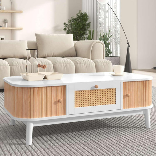 Table basse style rustique gris clair