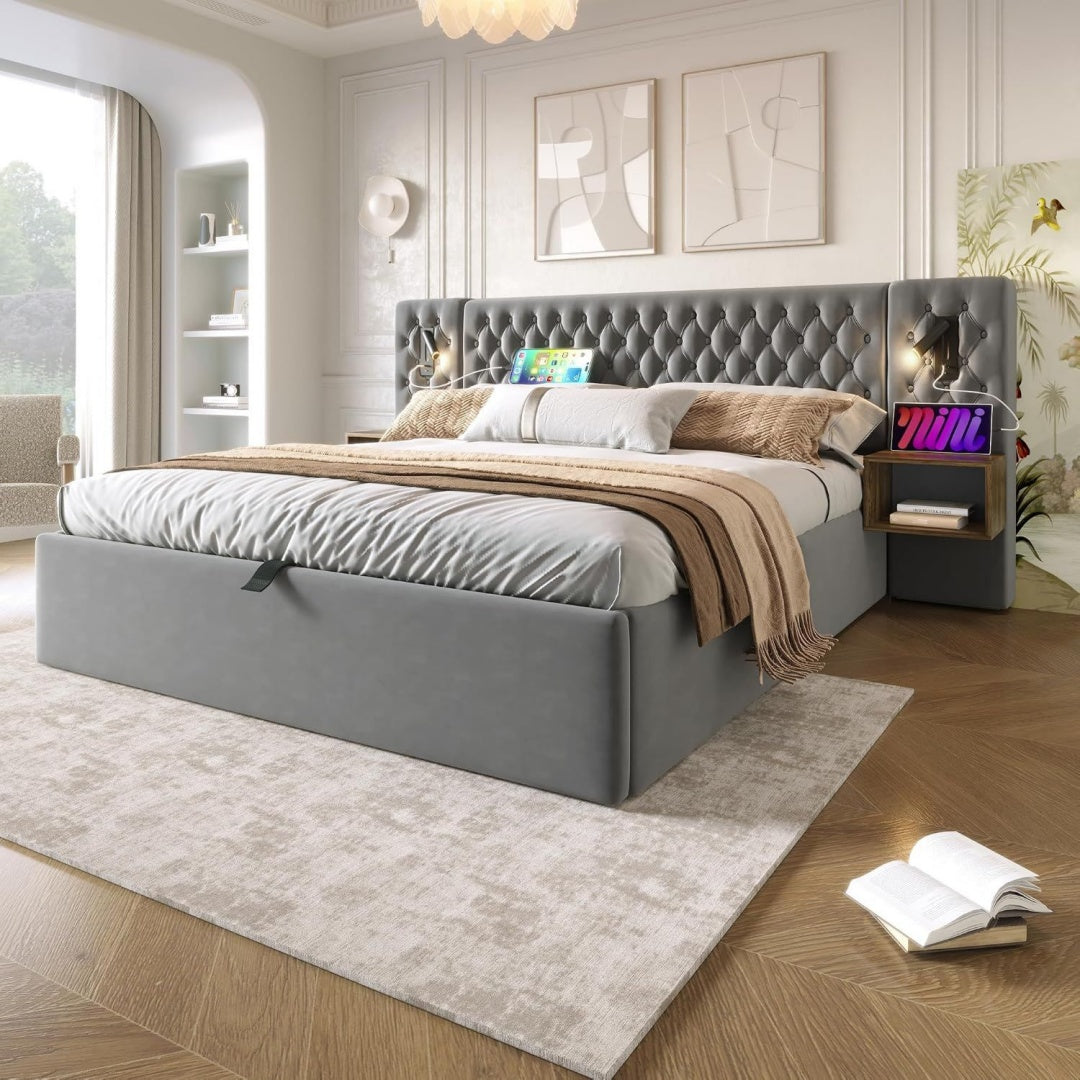 Lit marron pour la chambre
