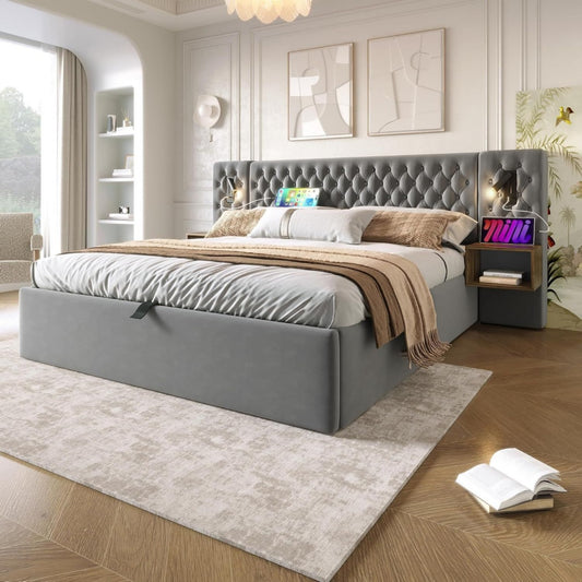 Lit marron pour la chambre