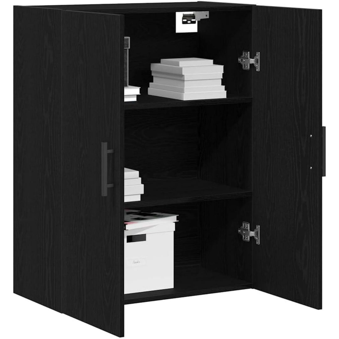 etagere en bois noir 2 portes