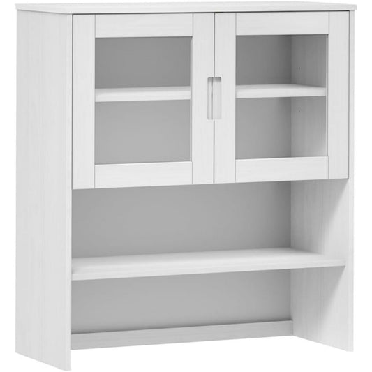 Buffet 2 portes a portes vitrees gris clair