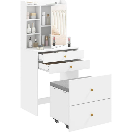Coiffeuse moderne en acier et tissu pratique